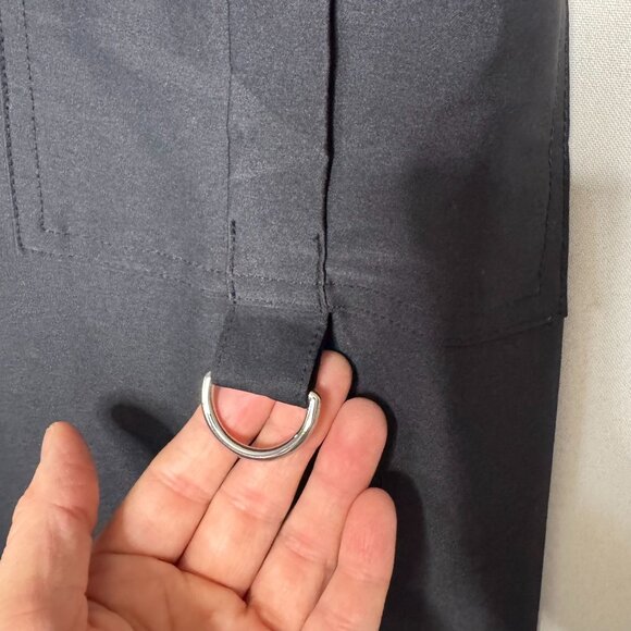 WEWoreWhat Wide Leg Utility Black Nylon Cargo Pull On Track Pants Size Medium - Picture 7 of 15